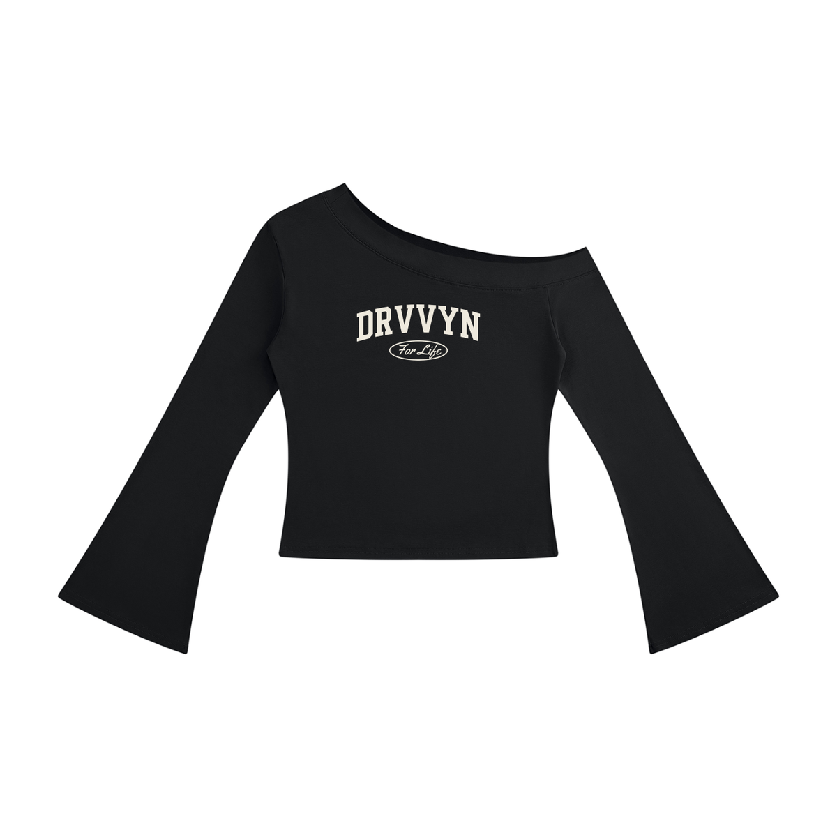 DRVVYN For Life Off-Shoulder Top — Black