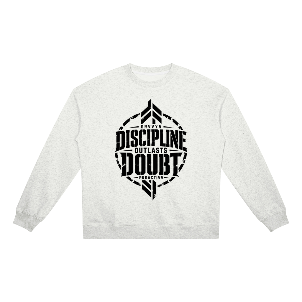 DRVVYN Proactivv — Discipline Outlasts Doubt Unisex Heavyweight Crewneck