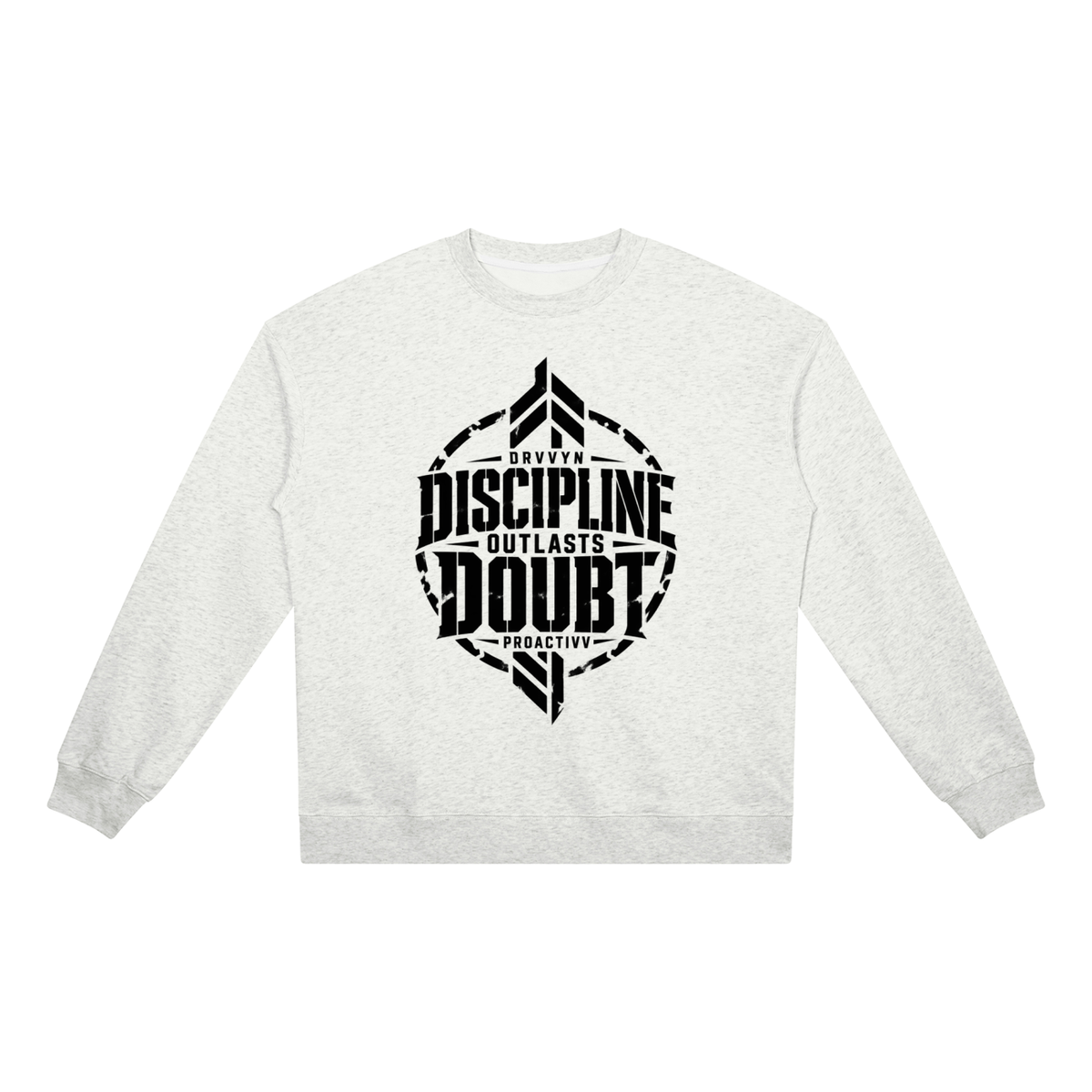 DRVVYN Proactivv — Discipline Outlasts Doubt Unisex Heavyweight Crewneck