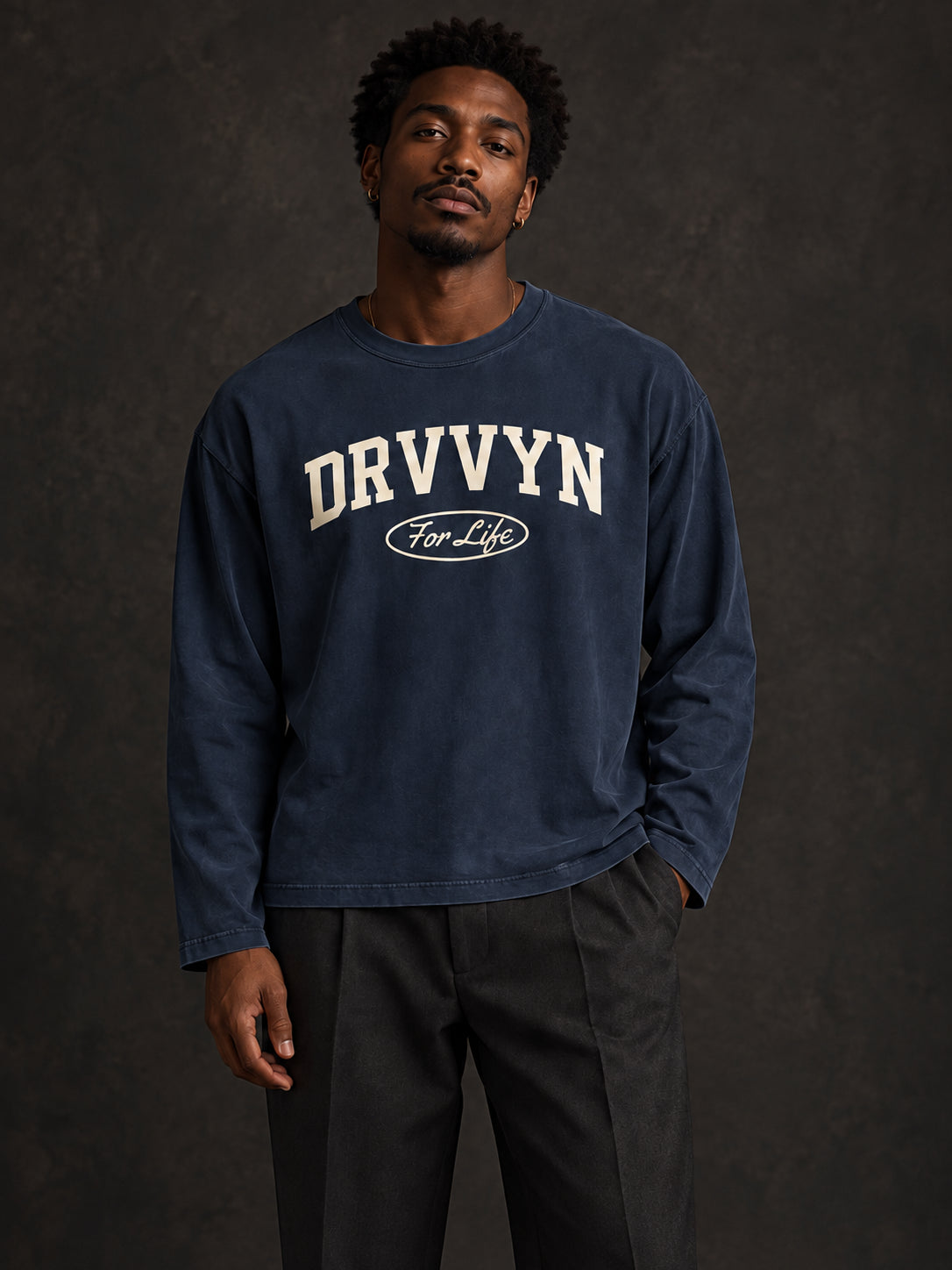 DRVVYN For Life Sunfade Long Sleeve — Navy