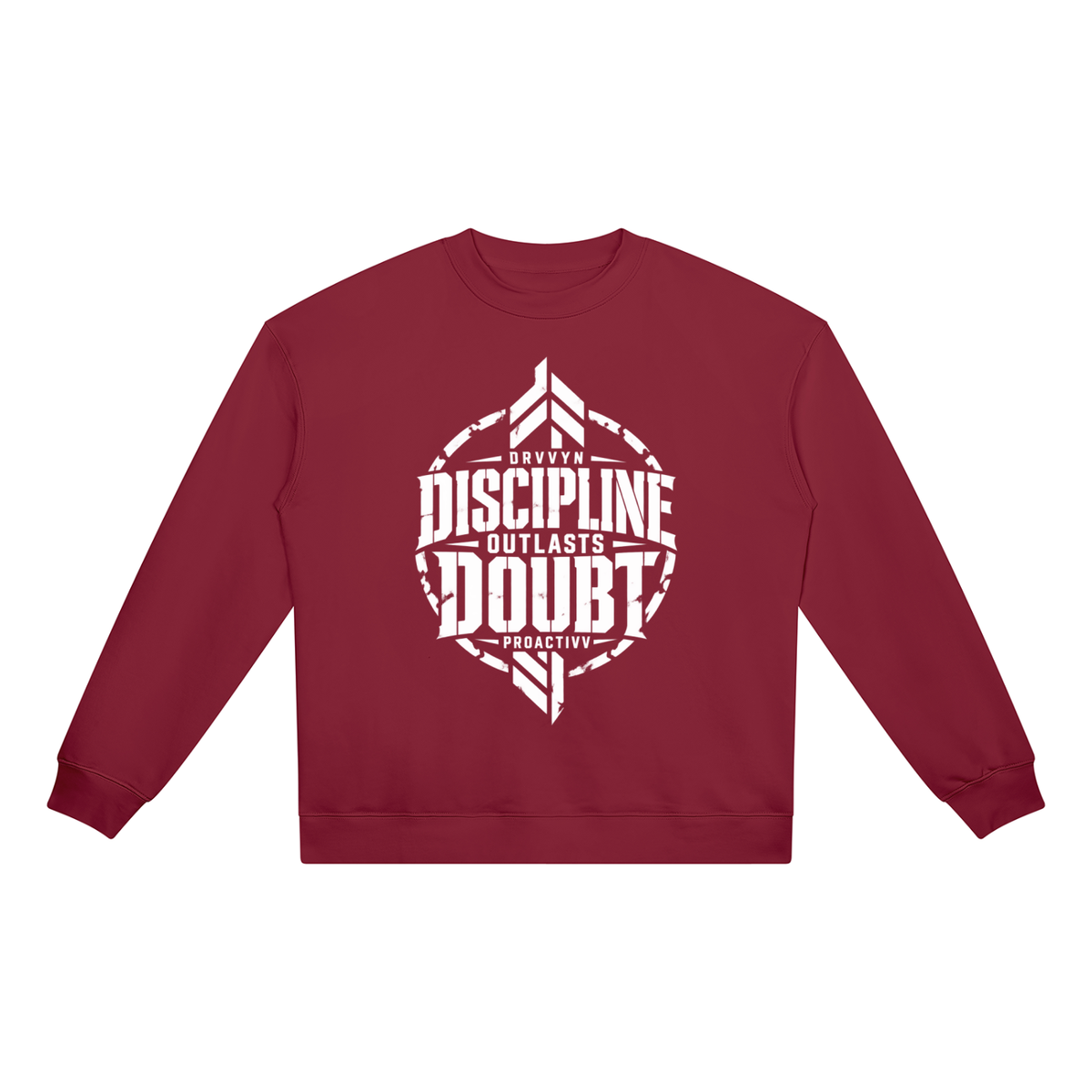 DRVVYN Proactivv — Discipline Outlasts Doubt Unisex Heavyweight Crewneck
