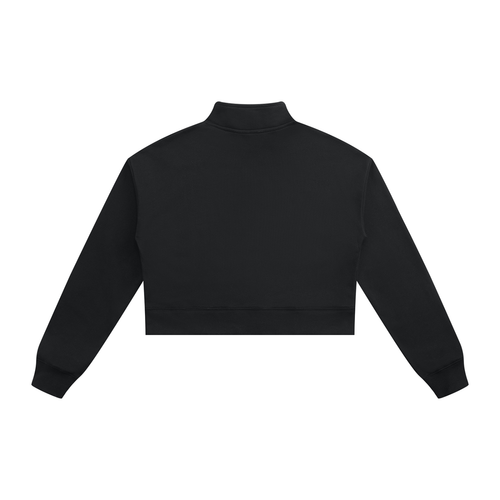 DRVVYN Collegiate Cropped Quarter Zip — Black