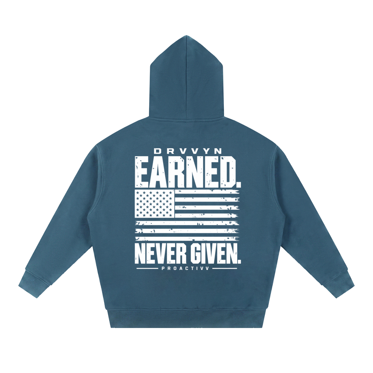 DRVVYN Proactivv — Earned Never Given Men’s Boxy Fleece Hoodie