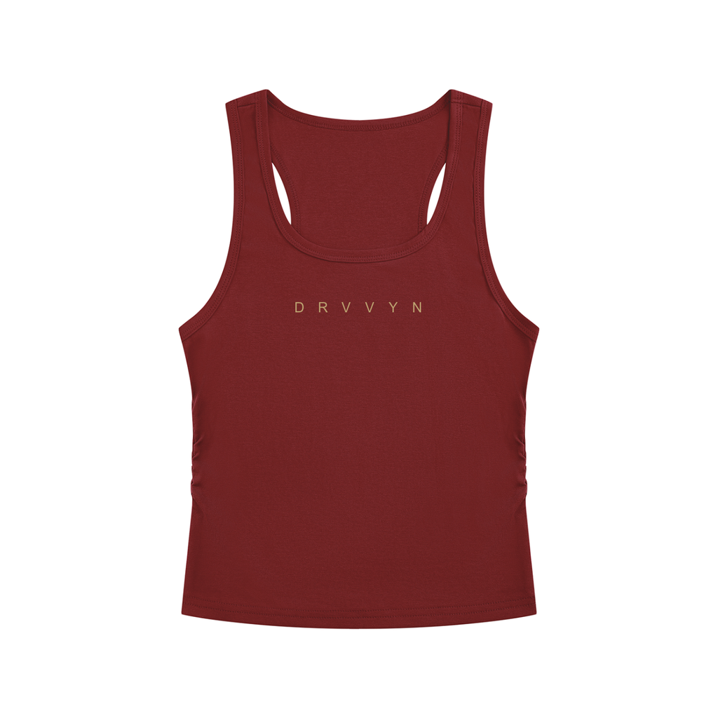 DRVVYN Ruched Tank — Wine