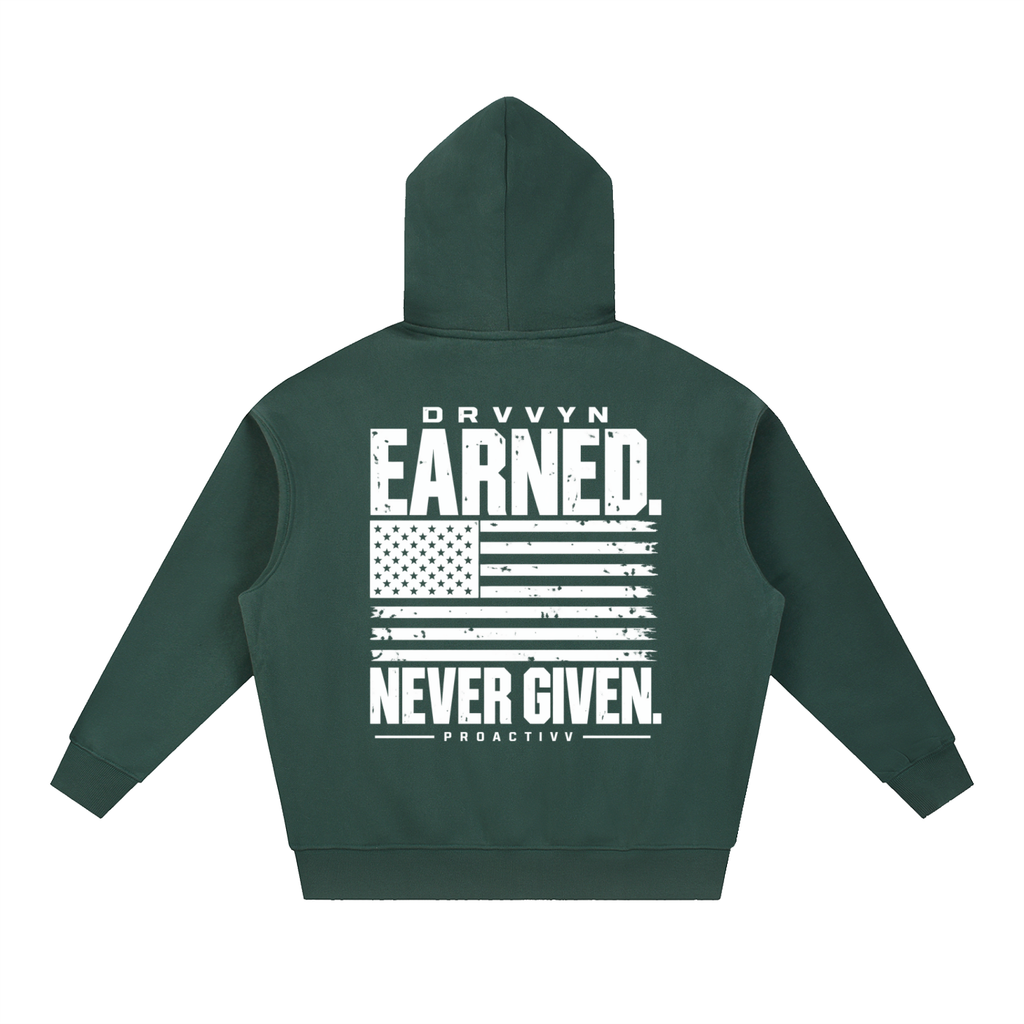 DRVVYN Proactivv — Earned Never Given Men’s Boxy Fleece Hoodie