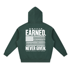 DRVVYN Proactivv — Earned Never Given Men’s Boxy Fleece Hoodie