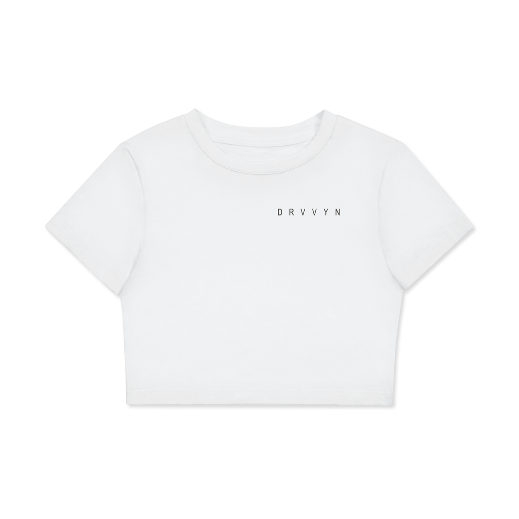 DRVVYN Fitted Crop Tee — Lucent White