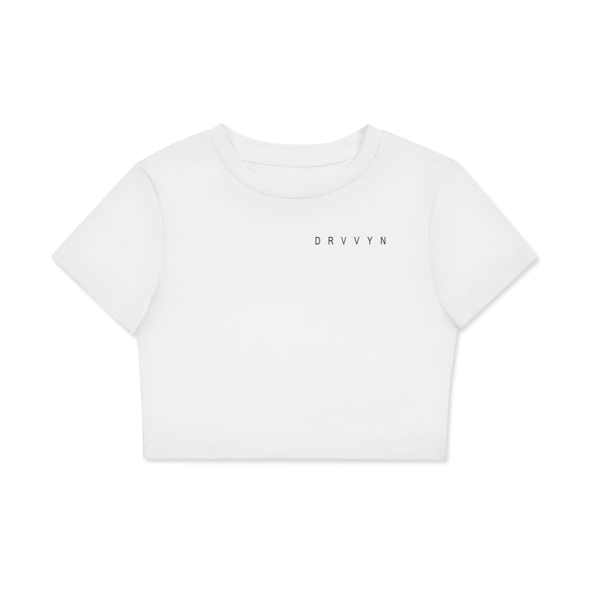 DRVVYN Fitted Crop Tee — Lucent White