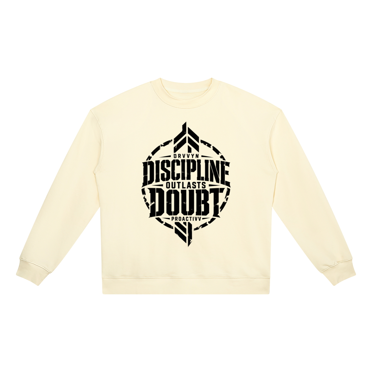 DRVVYN Proactivv — Discipline Outlasts Doubt Unisex Heavyweight Crewneck