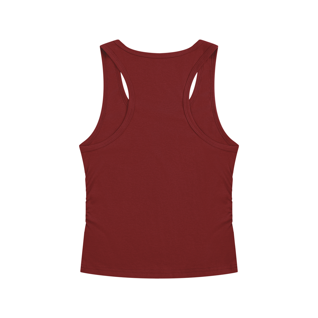 DRVVYN Ruched Tank — Wine