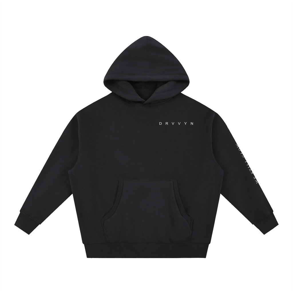 DRVVYN Broken Halos Boxy Hoodie — Black