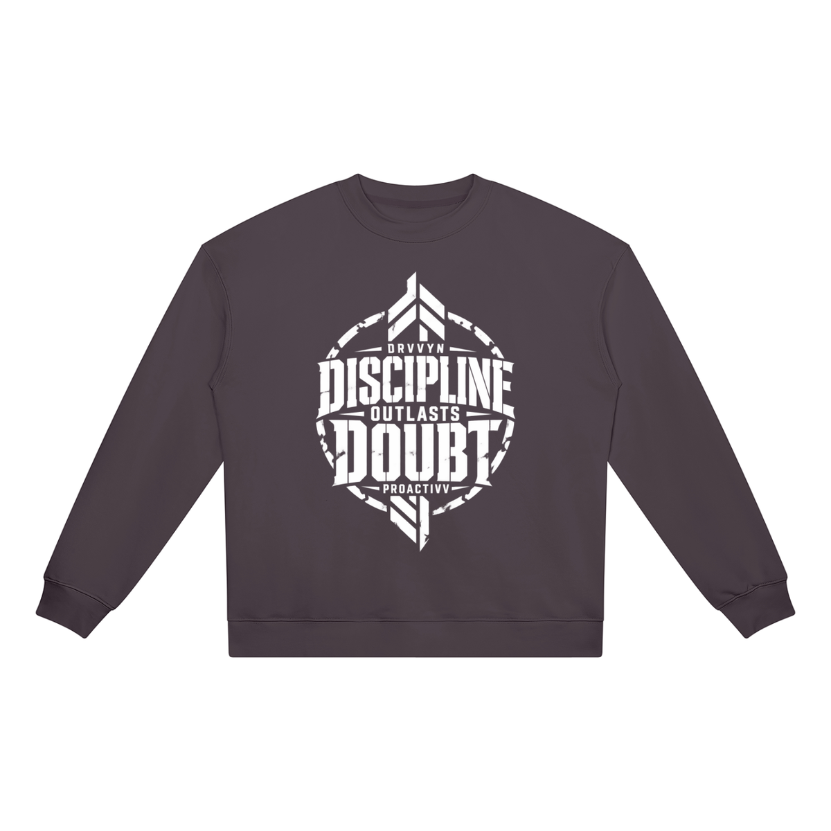 DRVVYN Proactivv — Discipline Outlasts Doubt Unisex Heavyweight Crewneck