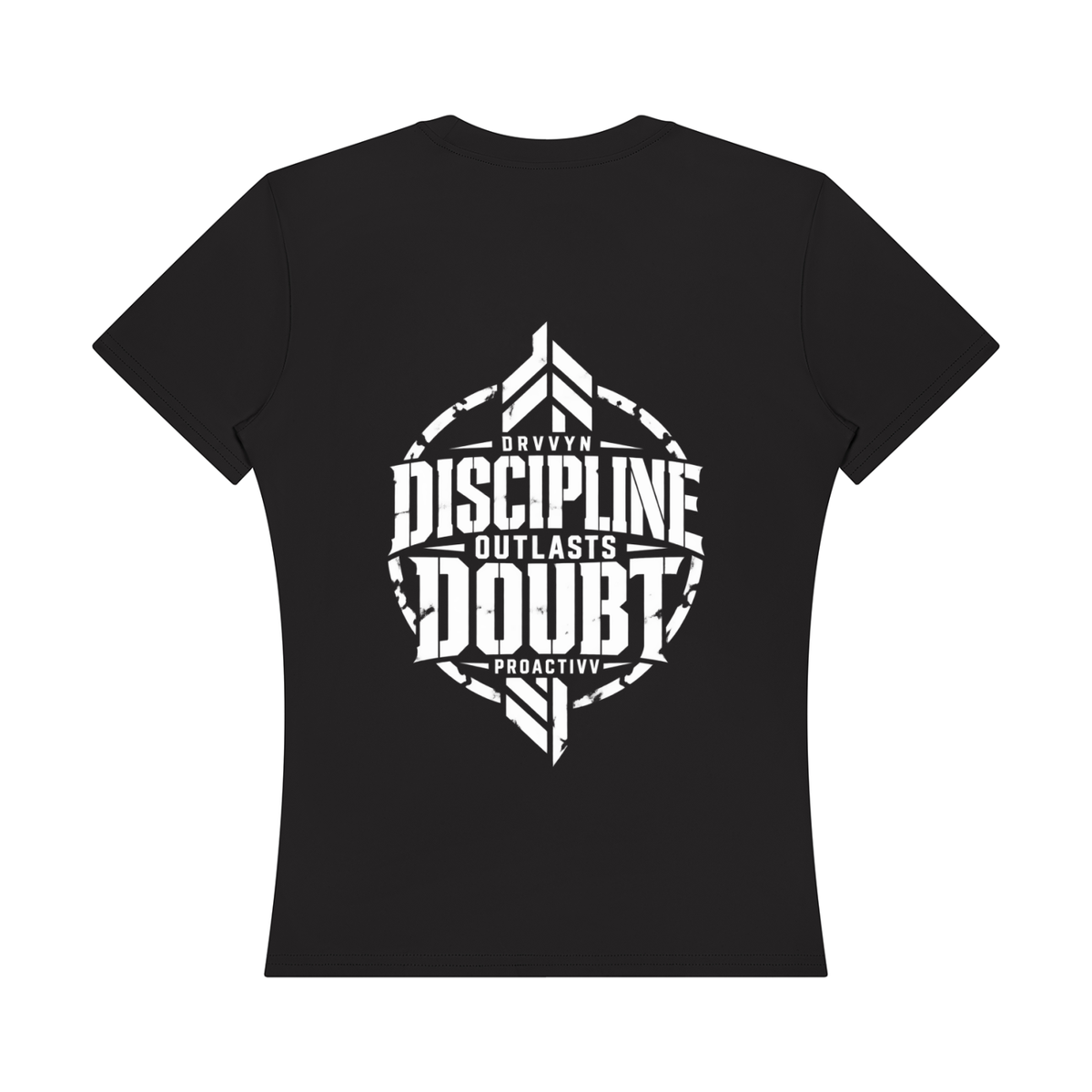 DRVVYN Proactivv — Discipline Outlasts Doubt Women’s Performance Tee