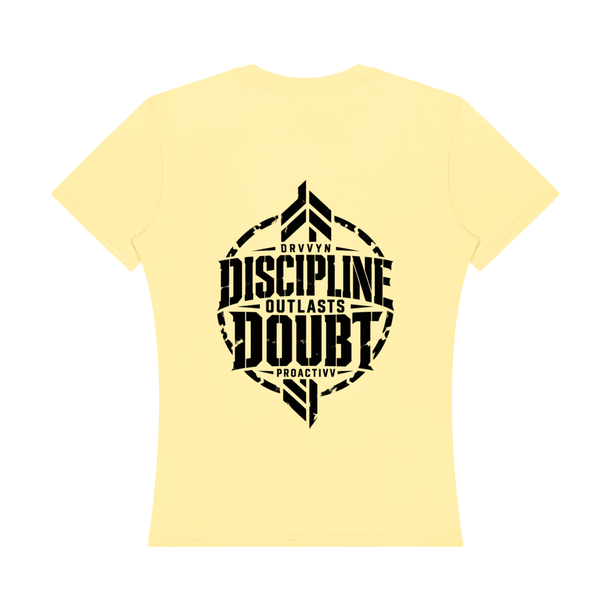 DRVVYN Proactivv — Discipline Outlasts Doubt Women’s Performance Tee