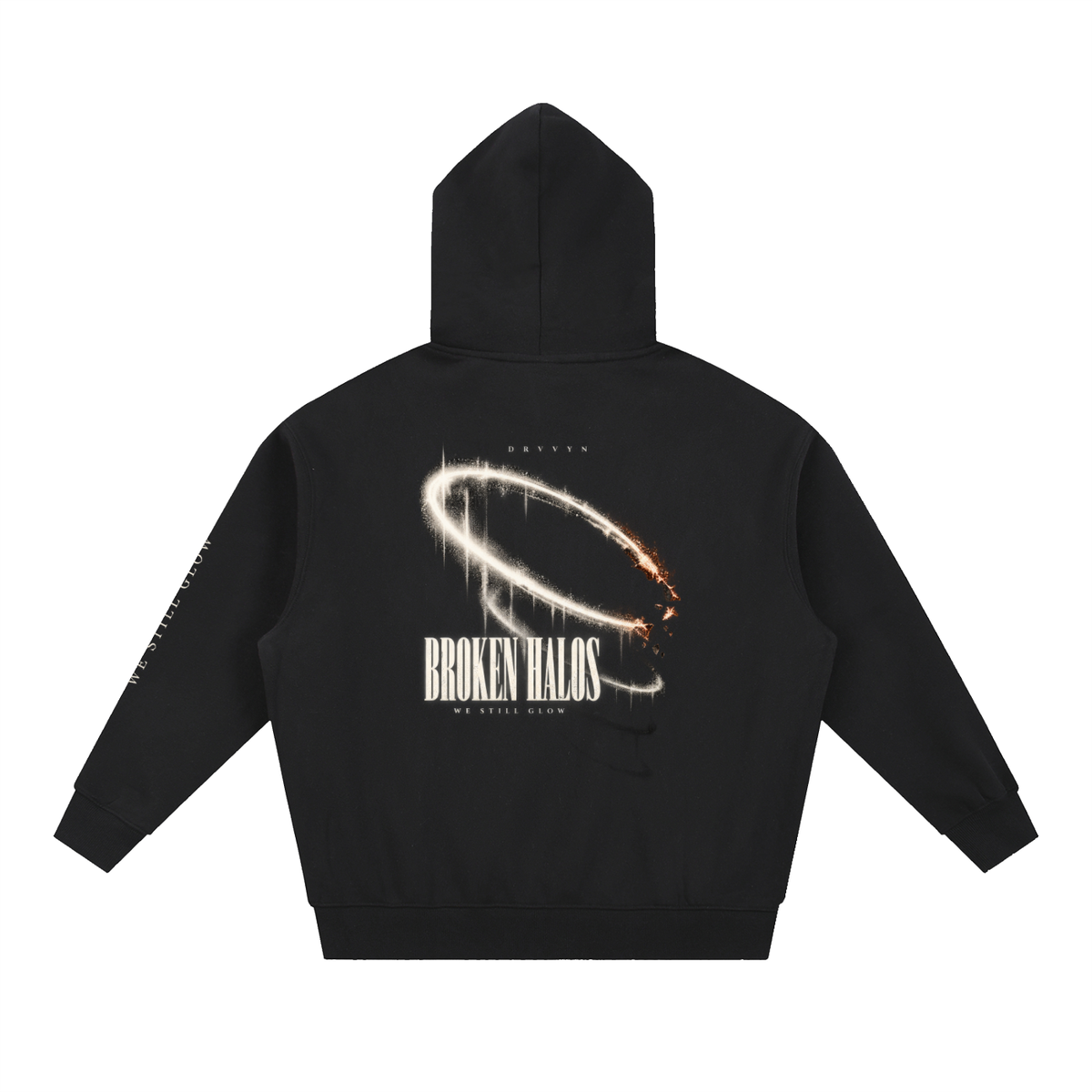 DRVVYN Broken Halos Boxy Hoodie — Black