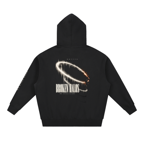 DRVVYN Broken Halos Boxy Hoodie — Black