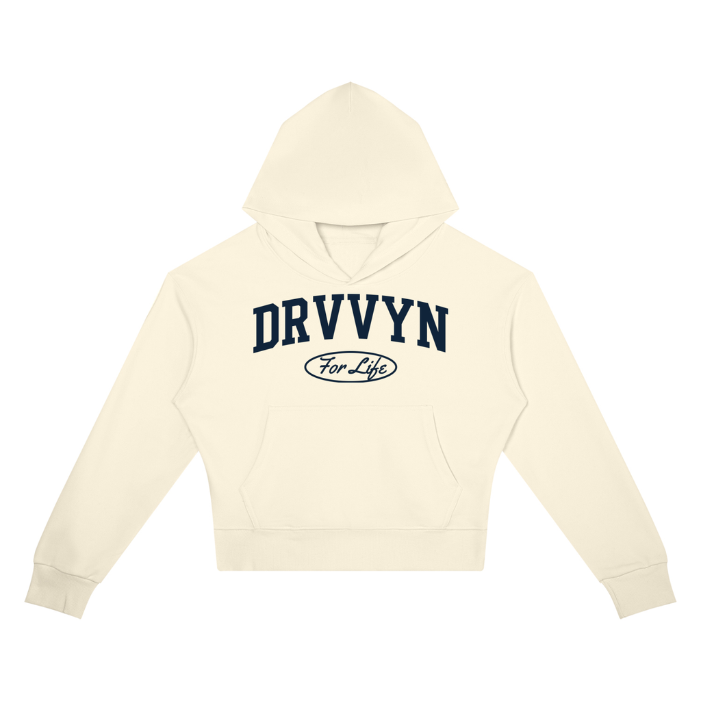 DRVVYN For Life Cropped Hoodie — Cream