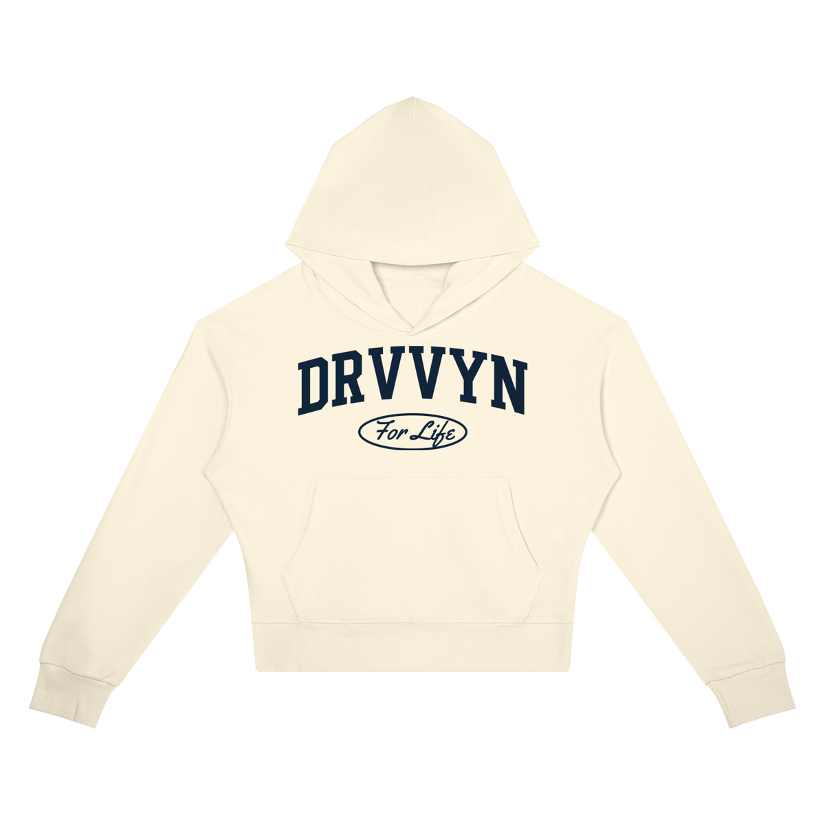 DRVVYN For Life Cropped Hoodie — Cream