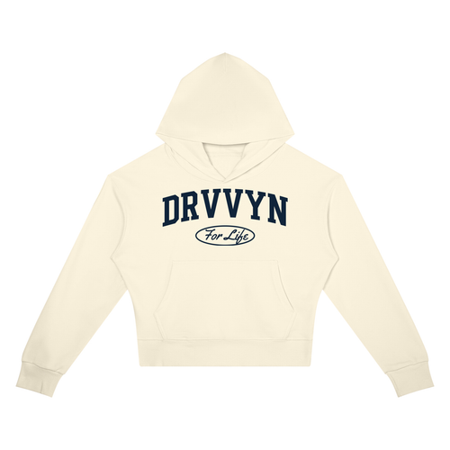 DRVVYN For Life Cropped Hoodie — Cream