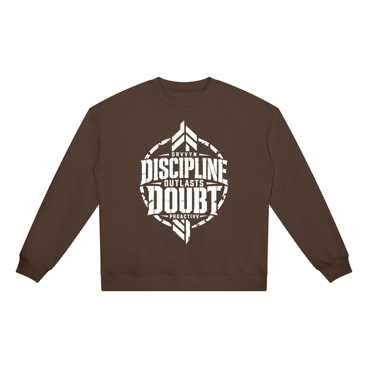 DRVVYN Proactivv — Discipline Outlasts Doubt Unisex Heavyweight Crewneck