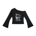 DRVVYN Glass Veins Off-Shoulder Top — Black