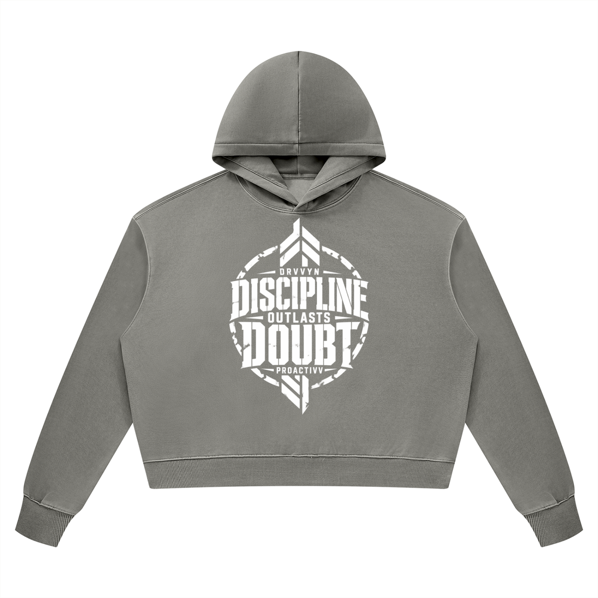 DRVVYN Proactivv — Discipline Outlasts Doubt Women’s Cropped Hoodie