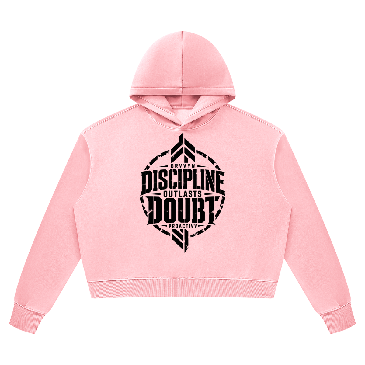DRVVYN Proactivv — Discipline Outlasts Doubt Women’s Cropped Hoodie