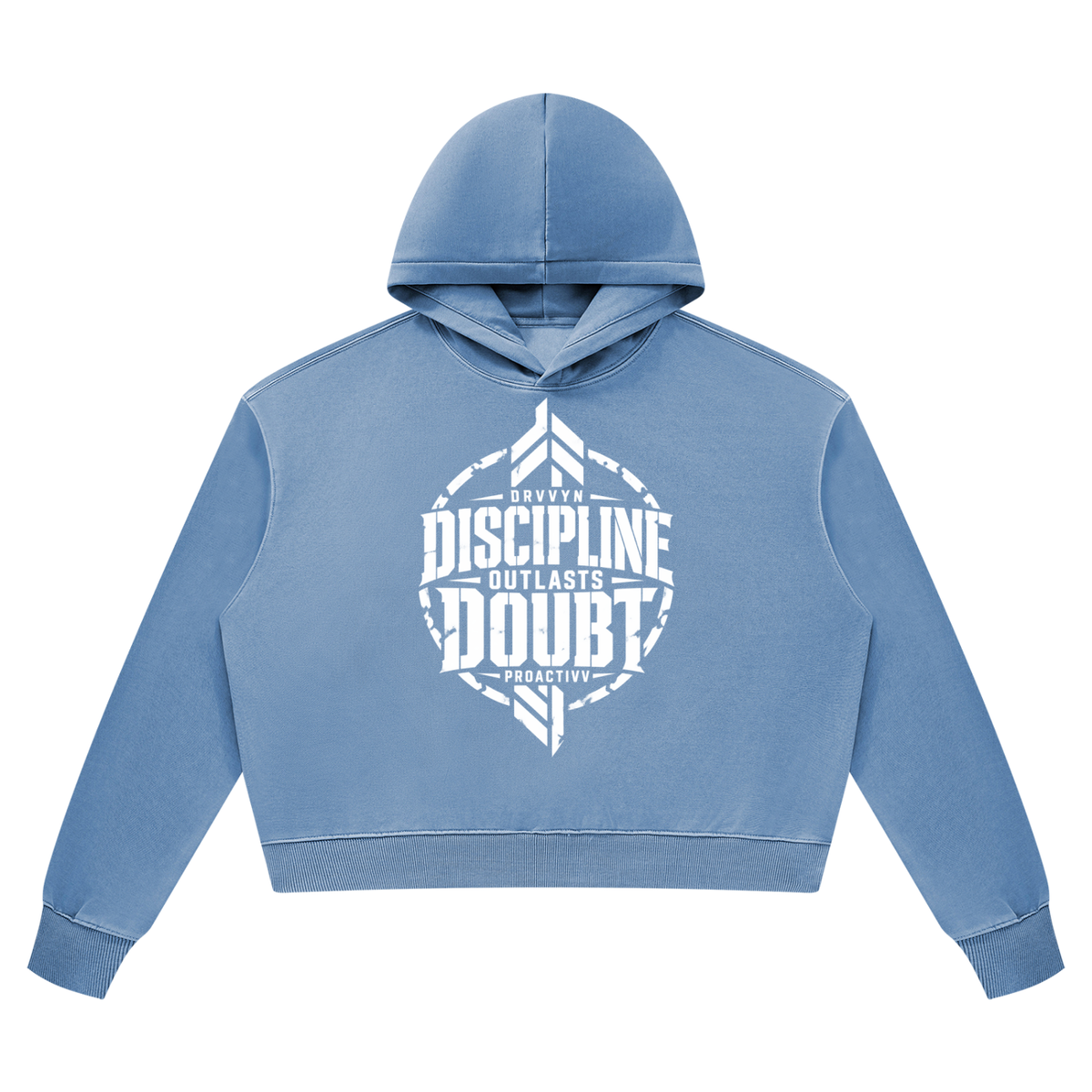DRVVYN Proactivv — Discipline Outlasts Doubt Women’s Cropped Hoodie