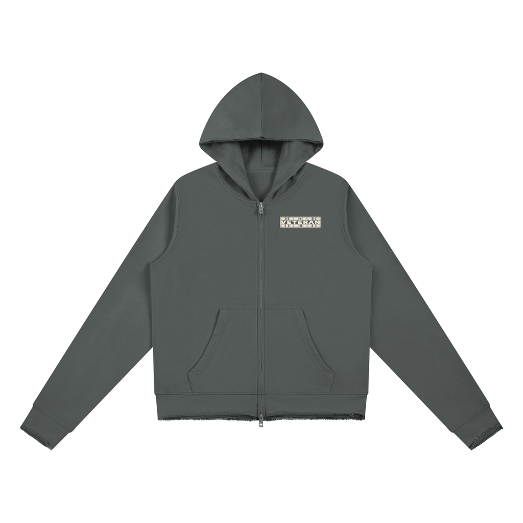 DRVVYN Lounge VETERAN Zip Hoodie — Dark Gray