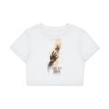 DRVVYN Light Left Behind Crop Tee — Lucent White