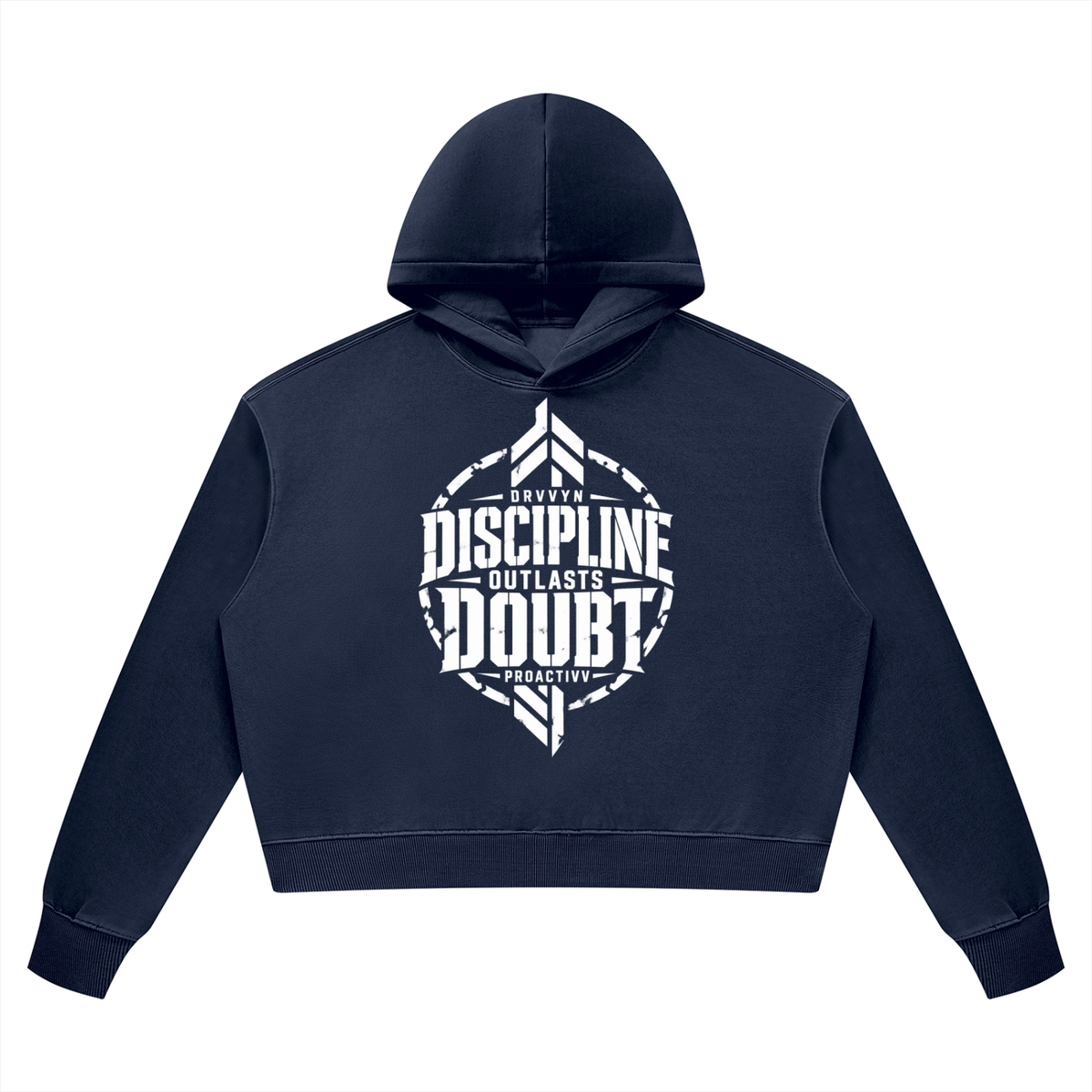 DRVVYN Proactivv — Discipline Outlasts Doubt Women’s Cropped Hoodie