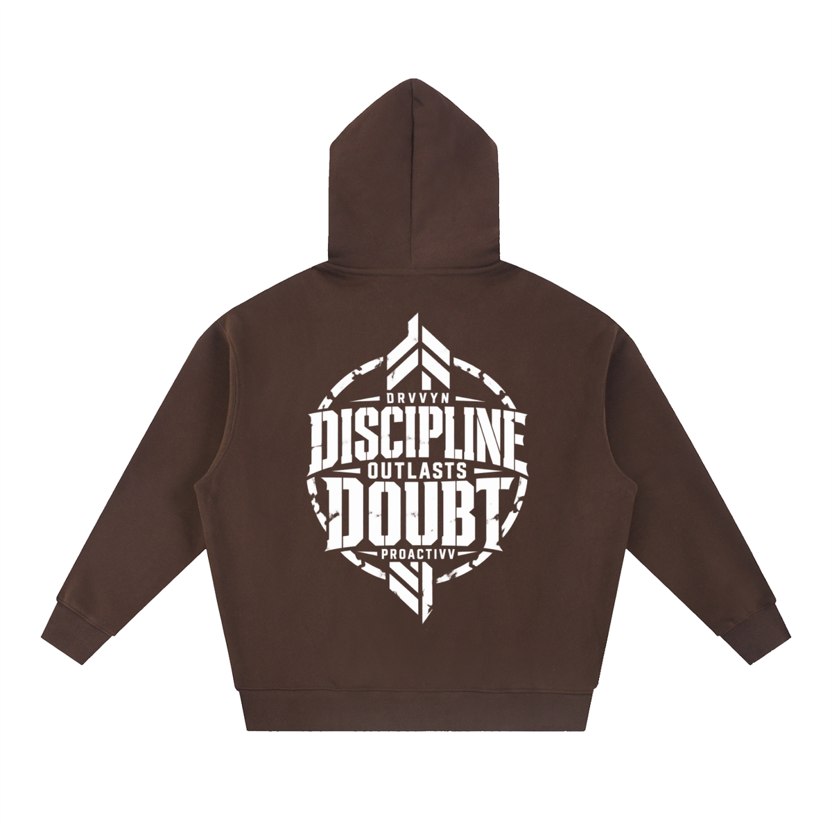 DRVVYN Proactivv — Discipline Outlasts Doubt Men’s Boxy Fleece Hoodie