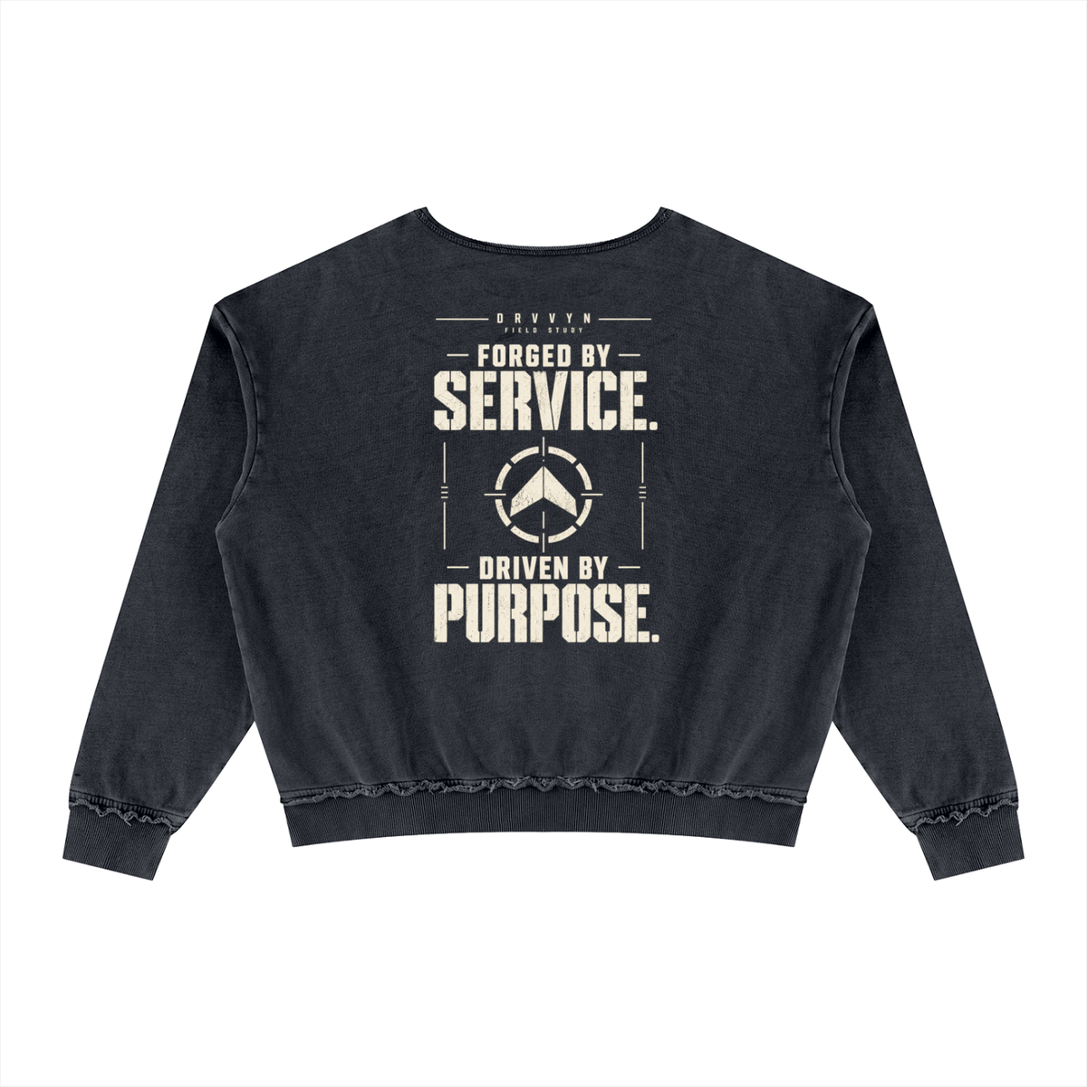 DRVVYN Driven By Purpose — Raw Edge Crewneck