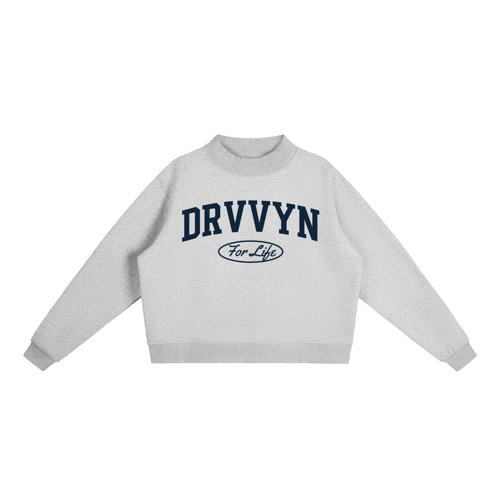 DRVVYN For Life Mock-Neck Fleece — Heather Gray