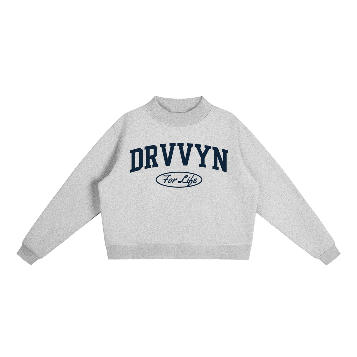 DRVVYN For Life Mock-Neck Fleece — Heather Gray