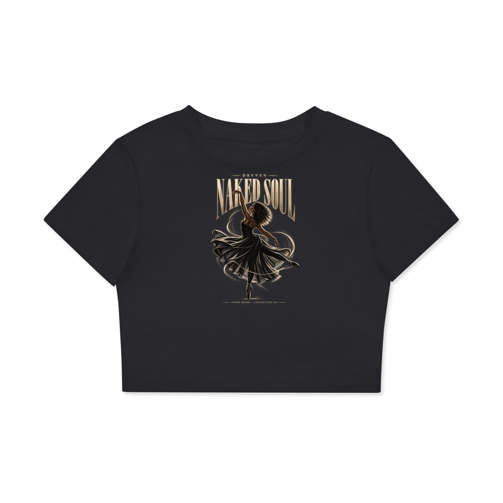 DRVVYN Naked Soul Fitted Crop Tee — Black