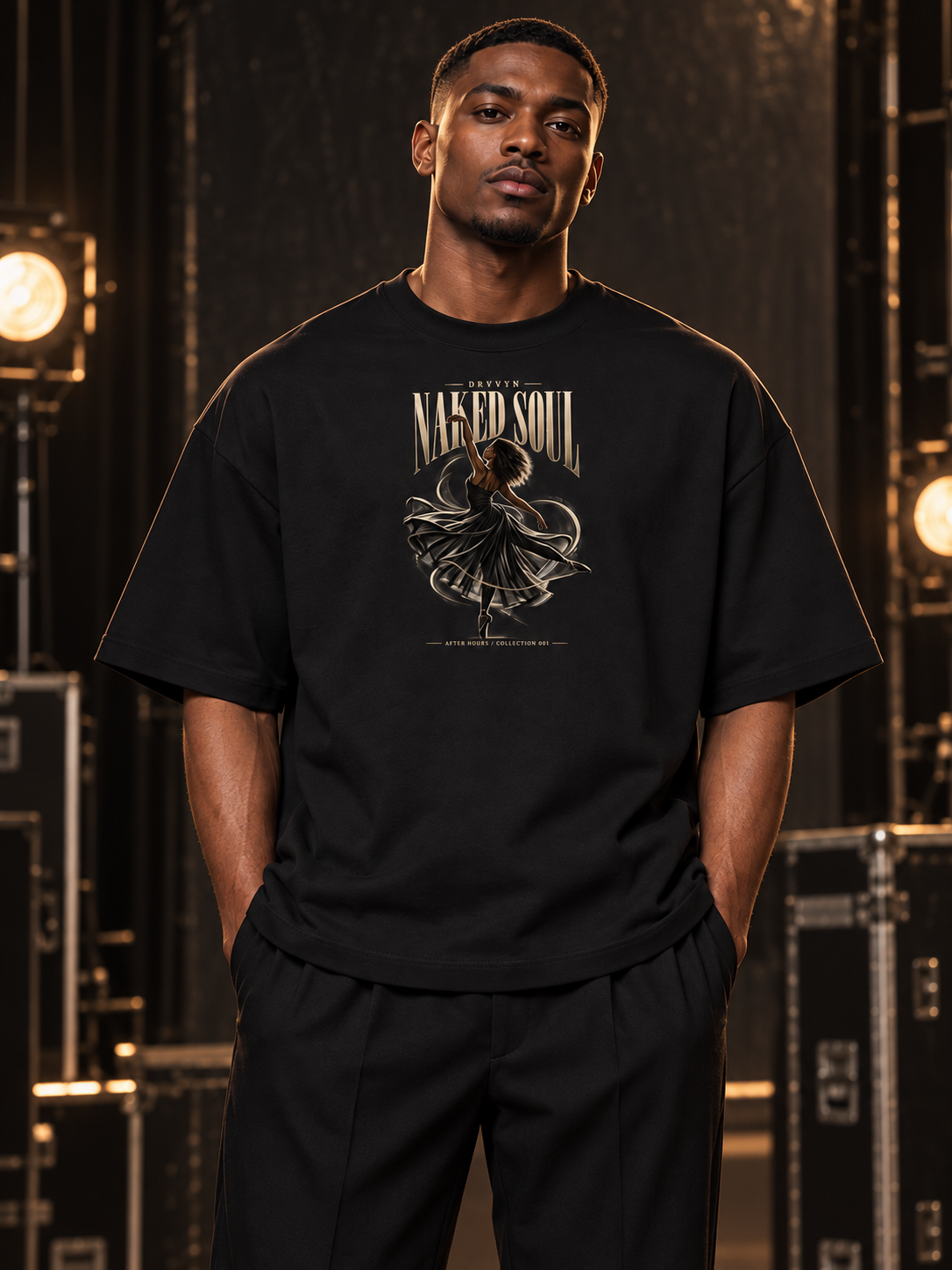 DRVVYN Naked Soul Oversized Tee — Black