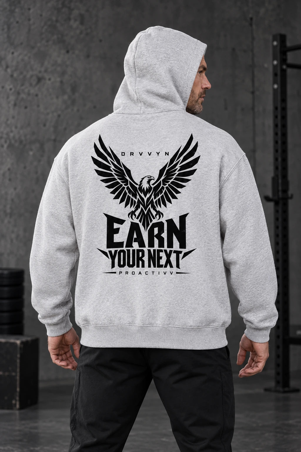 DRVVYN Proactivv — Earn Your Next Men’s Boxy Fleece Hoodie