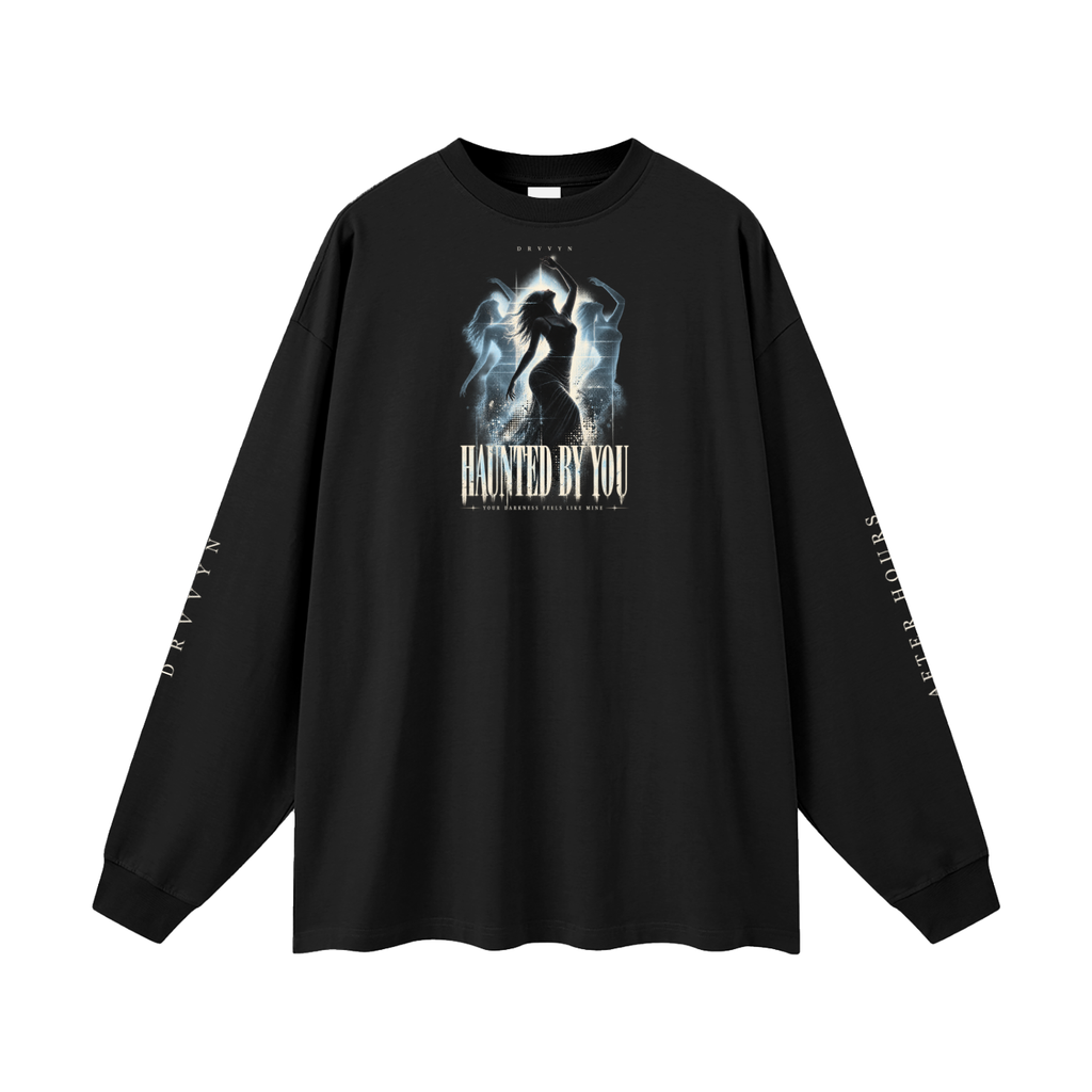 DRVVYN Haunted By You Oversized Long Sleeve Tee — Black