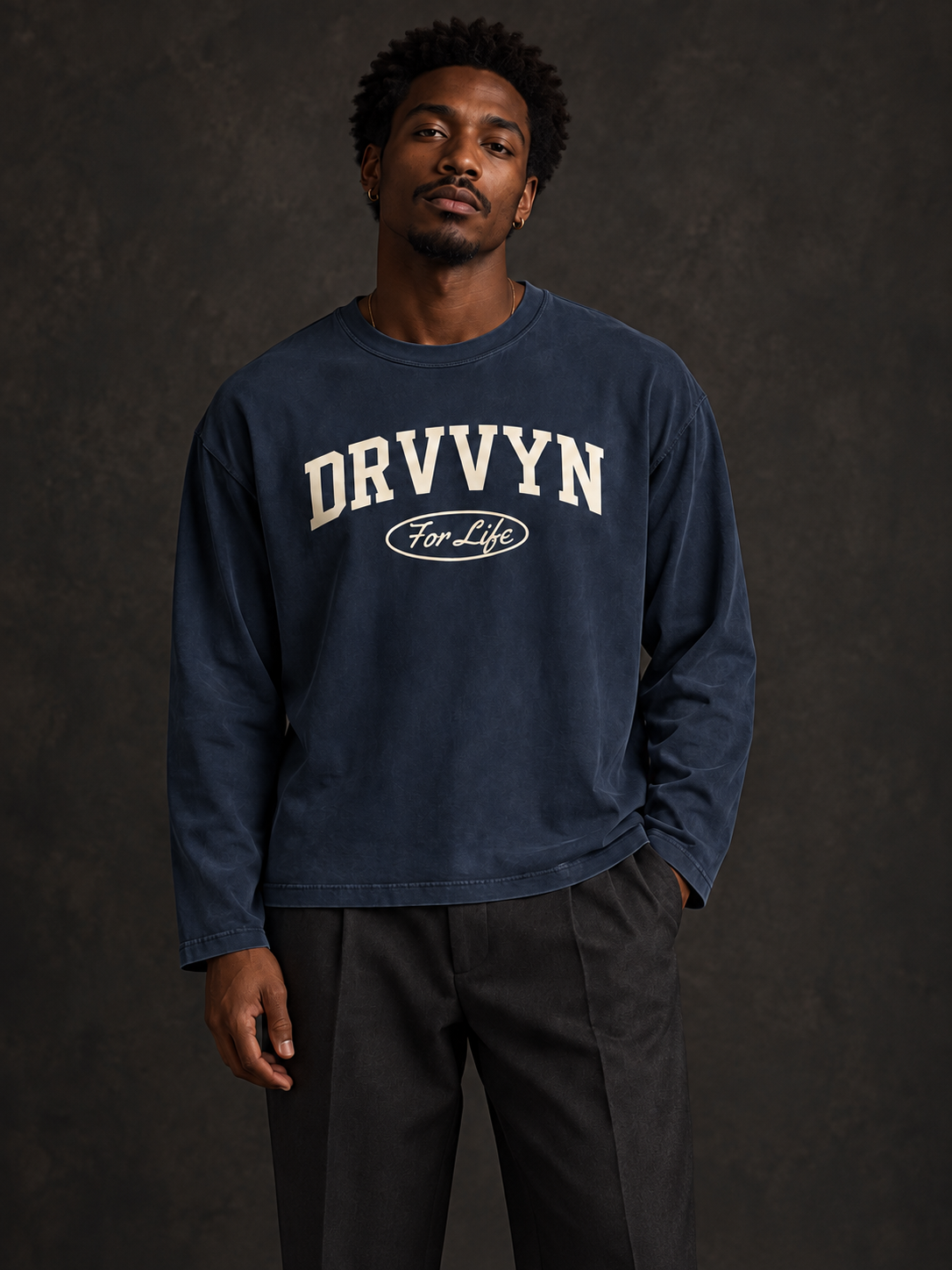 DRVVYN For Life Sunfade Long Sleeve — Navy