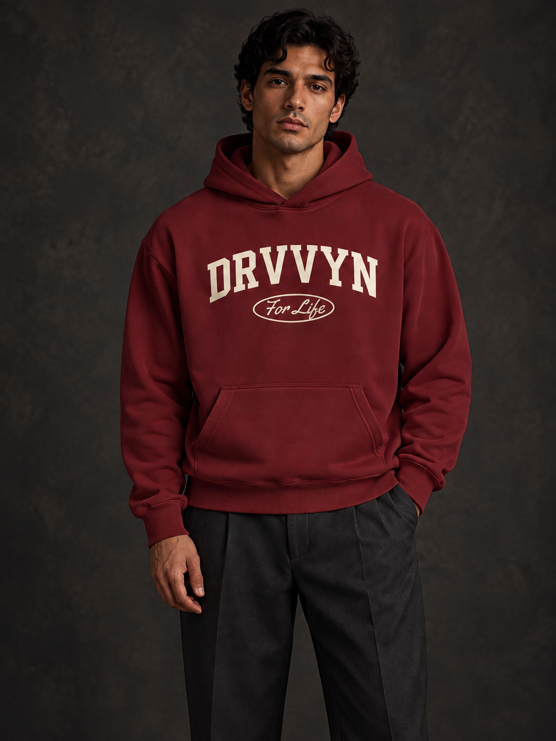 DRVVYN For Life Heavyweight Hoodie — Wine